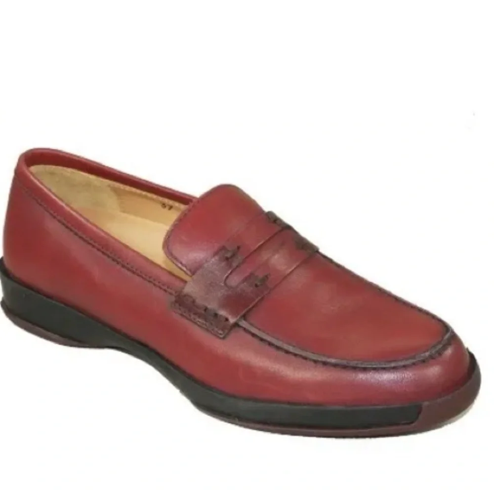 HOGAN Scarpe Loafers Slippers Shoes Burgundy Size 6